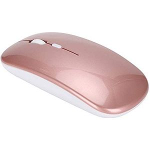 2.4G draadloze muis met USB-ontvanger, draagbare ergonomische draadloze oplaadbare stille muis voor pc/tablet/laptop 800, 1200, 1600 DPI verstelbaar (rose goud)