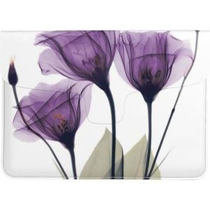 Lavendel Paars Hoop Bloemen, Lederen Laptop Sleeve, Notebook Tas Laptop Case Sleeve Tablet Aktetas