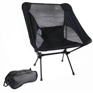 DPNABQOOQ Outdoor opvouwbare strandstoel camping licht maan stoel luchtvaart aluminium pijp luie visstoel klapstoel gamingstoel (maat : zwart)