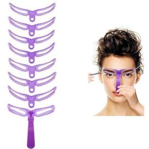 8 Stijlen Wenkbrauw Stencils!! Wasbare Wenkbrauw Stencils, Wenkbrauw Shaping Tool Kit, 8 Stijlen Herbruikbare Wenkbrauw Template met Handvat en Riem