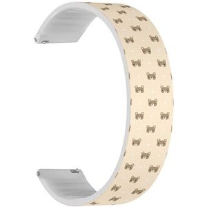 Solo Loop band compatibel met Garmin Venu/Venu 2 Plus/Sq/Sq Music/Sq 2/Sq 2 Music (schattige schattige schattige Kawaii bruine teddy), snelsluiting, 20 mm rekbare siliconen band, accessoire,