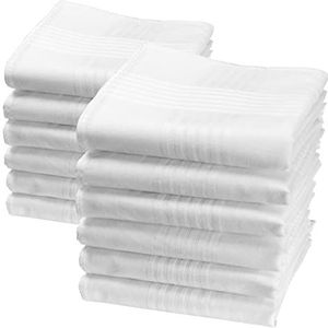 Witte zakdoeken ""Valentin"" - 15 inch vierkant - 12 eenheden, Wit, 40cm x 40cm