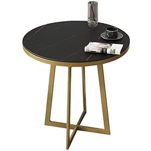 Exquisite Sofa Bijzettafel, Lichte Luxe Amerikaanse Vrijetijdssalontafel, Kleine Ronde Rotsplaat Eettafel, Bedrijfsonderhandelingstafel/Balkontafel (Kleur: G, Maat: 70cm)