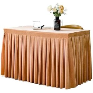 Tafelkleed effen kleur conferentie tafelkleed tentoonstelling viering tafelhoes goud fluwelen tafelkleed tafelrok pluche tafel versieren tafelrokken (champagne, 100 x 40 x 75 cm)