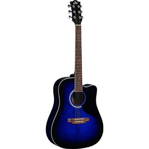 EKO Ranger CW EQ BLUE SUNBURST, akoestische gitaar met equalizer, kleur Blue Sunburst