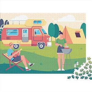 Camping Legpuzzel voor volwassenen puzzels Kartonnen puzzels - Relax Puzzels Games-Brain Teaser Puzzel Familie Uitdagende Spellen Als Kerst Verjaardagscadeaus 1000 stuks (75 x 50 cm)