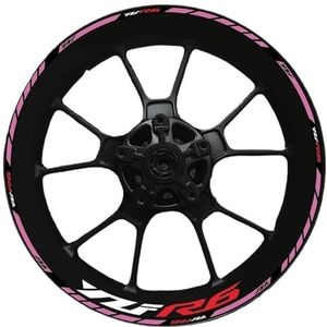 Motorfiets wiel stickers YZF R6 Motorfiets 17 Inch Binnen- en Buitenwiel Velg Naaf Decal Decoratie Waterdichte Hoog Reflecterende Sticker(0010)