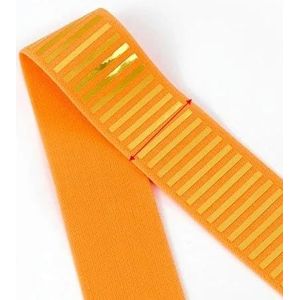 1/2Y 15-50mm reflecterende pailletten elastische band broek stretch rubberen singelband elasticiteit tapes kledingstuk lint riem naaien accessoires-oranjegoud-38mm-1Yard