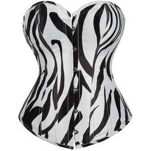 AMENGJ Korset voor dames, korset, kant, graffiti, kleurprint, overbuste vetersluiting, bustier korsetten in grote maten, Kleur 5, 3XL