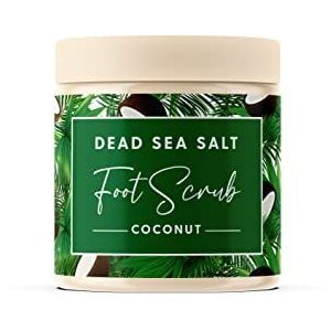 CalmGenix Dode Zee Zouten Exfoliërende Voet Scrub Met Kokosolie | Natuurlijke Voet Scrub Exfoliator | Gebarsten Hiel Voeten Harde Huid Remover | Voet Moisuriser - Dea Sea Salt Scrub Voor Thuis Foot Spa