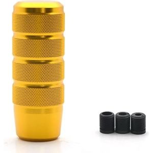 TUANZUN Versnellingspookknop, universele schakelknop, 95 mm, antislip, handgeschakeld, aluminium, gekartelde schakelknop (goud)