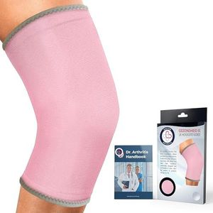 Medische kniebrace/kniesteun/compressie kniekous met gids - garandeert verlichting bij artritis, tendinitis & blessures (Roze, M)
