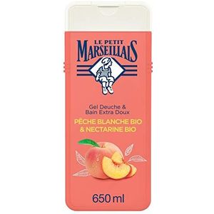 Le Petit Marseillais Douchegel & bad extra zachte perzik wit & nectarine - 650 ml fles