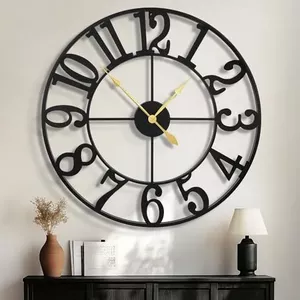 CIMOYBAI 20 cm, moderne zwarte wandklok, stil, zonder tikkende