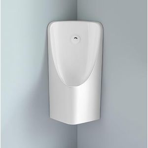 ZDMZR Hoek Urinoirs voor Mannen Morsbestendig, Automatische Inductiespoeling, Keramische Urinoirs, Urinoirs voor Mannen Morsbestendig 's Nachts, Urinoirs voor Mannen Badkamer, Buiten Urinoir(White)