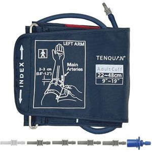 TENQUAN Arm Bloeddrukmeter Armband Grote Bloeddrukmeter 8.6 ""-18.9"" (22-48cm) met Connector, Bloeddruk Manchet Alleen Niet Inbegrepen Machine
