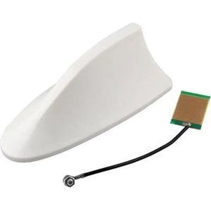 Audio- & videoantennes voor auto Universele antenne voor auto's, haaienvin, dak, FM/AM-signaalfunctie, beschermende antennes, geschikt voor alle auto's Autoradio Antenne(White)