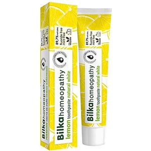 Bilka Homeopathy Citroen Tandpasta, Tandpasta met Xylitol, Fluoridevrij, Mentholvrij, Suikervrij, Natuurlijk Whitening Effect, 1x75ml