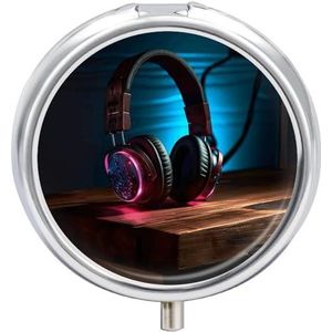 Pillendoosje Reizen Pil Organizer Hoofdtelefoon op basis Gedrukt Leuke Pillendoos Handige Pillendoos Geschikt om in zakken en tassen te worden geplaatst