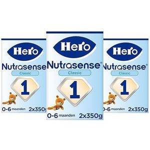 Hero Nutrasense Zuigelingenvoeding Classic 1 (0-6 Maanden) - Flesvoeding - met Melkvet - Palmolievrij - 3 x 700gr