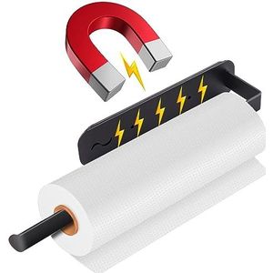 Metaltex Tokyo Lava Küchenrollenhalter aus Metall, schwarz, mit Abrollstopper