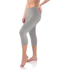Sesto Senso Vrouwen Leggings Lengte 3/4 Viscose Meisjes Kleurrijke Broek Sport Fitness Yoga, Grijs Melange, 3XL Plus
