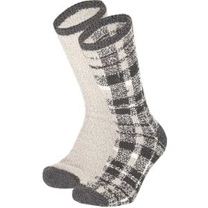 Morethansocks - Bedsokken heren - 2-Pair - Grijs - One Size - Slaapsokken - Bedsokken mannen