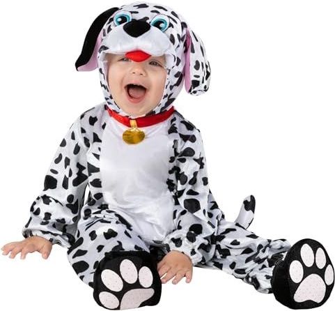 Morph Dalmatiërskostuum voor kinderen, Dalmatiërkostuum, Dalmatiërkostuum, babykostuum, hondenkostuum, kinderkostuum, hondenkostuum, Dalmatiërskostuum, kostuum voor kinderen, maat T1 (1-2 jaar)