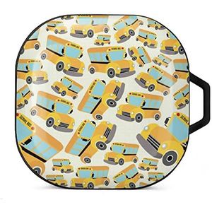 Schoolbus oordopjes hoesje compatibel met Samsung hard shell beschermhoes zwart-stijl