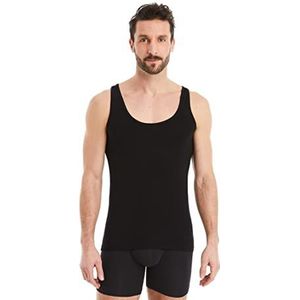 FINN Zakelijk onderhemd voor heren, mouwloze tanktop - ondershirt voor mannen van originele Lenzing® modal-stof - het perfecte okselshirt onder hemd en pak, zwart, L