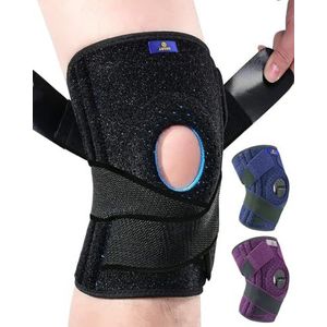 ABYON Kniebrace voor Dames en Heren, Verstelbare Antislip Kniebandage met Zijstabilisatoren en Open Patella Gelkussen voor Artritis, Meniscusscheuren, LCL/MCL/ACL Ligament- en Gewrichtspijn