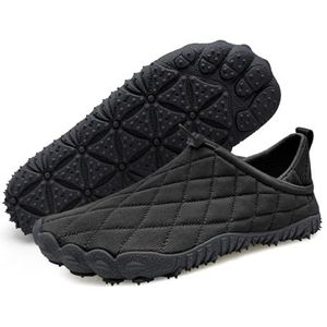 Water Schoenen Vrouwen Mannen Ademend Brede Neus Slip Op Strand Wandelschoenen Comfortabele Reizen Minimalistische Zero Drop Sneakers, Zwart, 38.5 EU