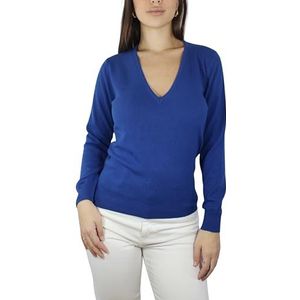 Win's Damestrui met V-hals van kasjmier, gemaakt in Italië, Donkerblauw, XXL