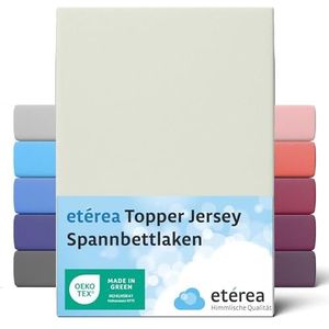 etérea Comfort Jersey Topper Hoeslaken 90x200cm - 100x200 Oekotex Made in Green - 100% katoen, jersey hoeslaken tot 10 cm hoog - laken 90x200-100x200 cm Natuur