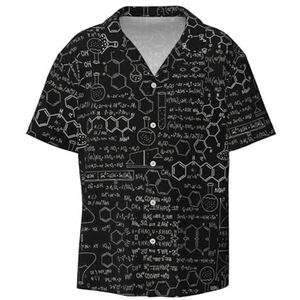 OdDdot Abstract Wetenschap Chemie Illustratie 3D Print Mannen Button Down Shirt Korte Mouw Casual Shirt Voor Mannen Zomer Business Casual Jurk Shirt, Zwart, S
