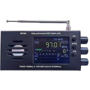 Vadillo TEF6686 FM (65-108Mhz) & SW/MW/LW(144-27000Khz) radio-ontvanger RDS met batterij zwart