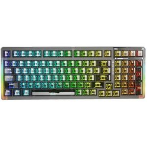 QPSJXN F98 98-Key Hot-Swappable Bluetooth 5.0 2.4G Draadloos Bedraad Mechanisch Toetsenbord Pakkingmontage Compatibel Met Windows (Zwart)