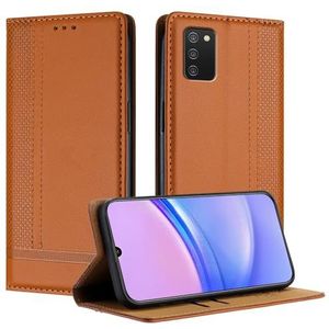 Mobiele telefoon flipcase Compatibel met Samsung Galaxy A02s 166 mm portemonnee, PU-lederen flip-folio-hoes met kaarthouder Flip-case standaard [Schokbestendige TPU-binnenschaal] Ultradunne slanke tel