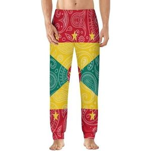 Paisley Grenada vlag heren pyjama broek zachte lounge bodems lichtgewicht slaapbroek