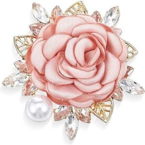 WWZ889 Roos Bloem Broche Pin voor Vrouwen, Elegante Boutonniere voor Mannen, Rose Bloem Haarclips, Kristal Parel Stof Bloem Revers Pin voor Vrouwen Mannen Bruiloft Feest Valentijnsdag Gentleman's