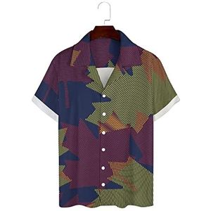 Herfst Maple Leaf Hawaiiaanse shirts voor heren, korte mouwen, Guayabera-shirt, casual strandshirt, zomershirts, 4XL