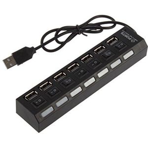 USB 2.0 7-poorts hoge snelheid HUB met aan/uit schakelaar splitter adapter voor telefoon opladen