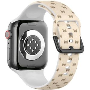 Zachte sportband compatibel met Apple Watch 42 / 44 / 45 / 49 mm (schattige schattige Kawaii bruine teddy) siliconen armbandaccessoire voor iWatch