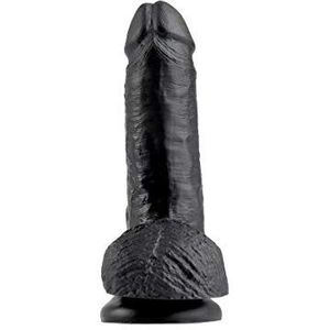 King Cock 17,8 cm zwarte dildo met ballen