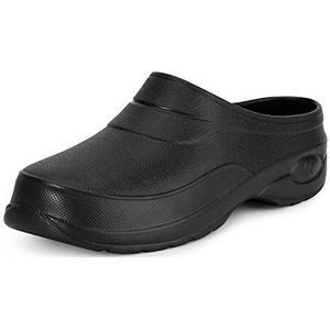 Ladeheid Dames en Heren Eva Klompen Tuin Schoenen KL037 (Zwart, 42 EU)