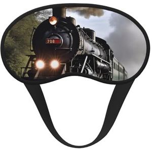 Stoomtrein, slaapmasker, zacht, comfortabel oogmasker met verstelbare riem, verduisterend, oogslaapschaduwhoes voor vrouwen, meisjes, mannen, reizen, yoga, dutje in ploegendienst