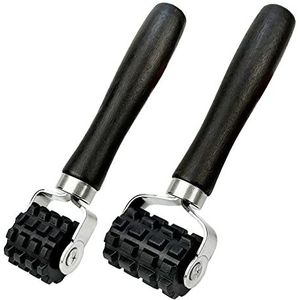 Umaki 2Pack Wheel Roller Application Tool voor Audio Geluidsisolatie en Trillingen, Auto Geluid Deadening, Warmte-Isolatie Mat, met None-Slip Roller en Houten Handvat, 30mm en 50mm Breedte