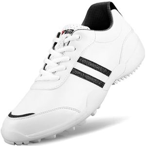 Hiuzylqx Waterdichte casual golfschoenen voor dames, lichtgewicht en comfortabele golfsport-trainingssneakers,White black,35 EU