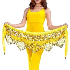 Paillettenrok, buikdanseresrok, Dansaccessoires, heupketting heupsjaal buikdansriem dansen heupriem heupsjaal riem 955 (Color : Giallo)