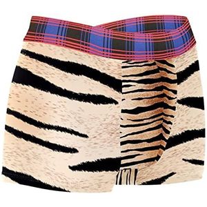 Heren Boxer Slip Stretch Comfortabel Ademend No Ride Up Ondergoed Retro Tijgerhuid, Multi kleuren, M